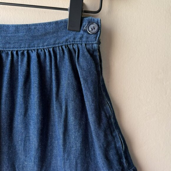 Vintage Collectibles Blue Denim Tiered Midi Circle Skirt - Picture 3 of 9